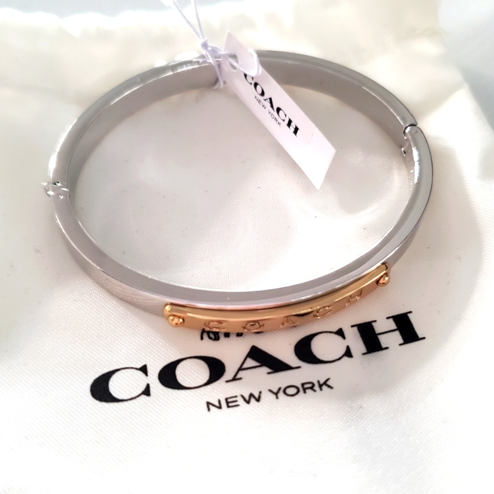 🆕️ COACH Silver and Gold Bangle Bracelet